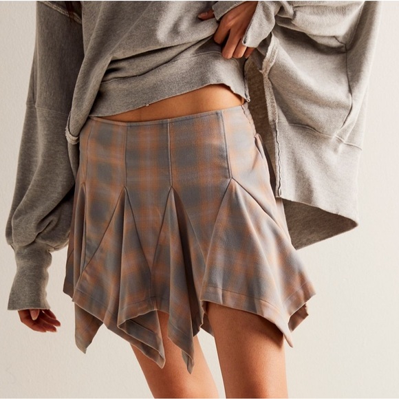 Free People Xia Plaid Mini Skirt
